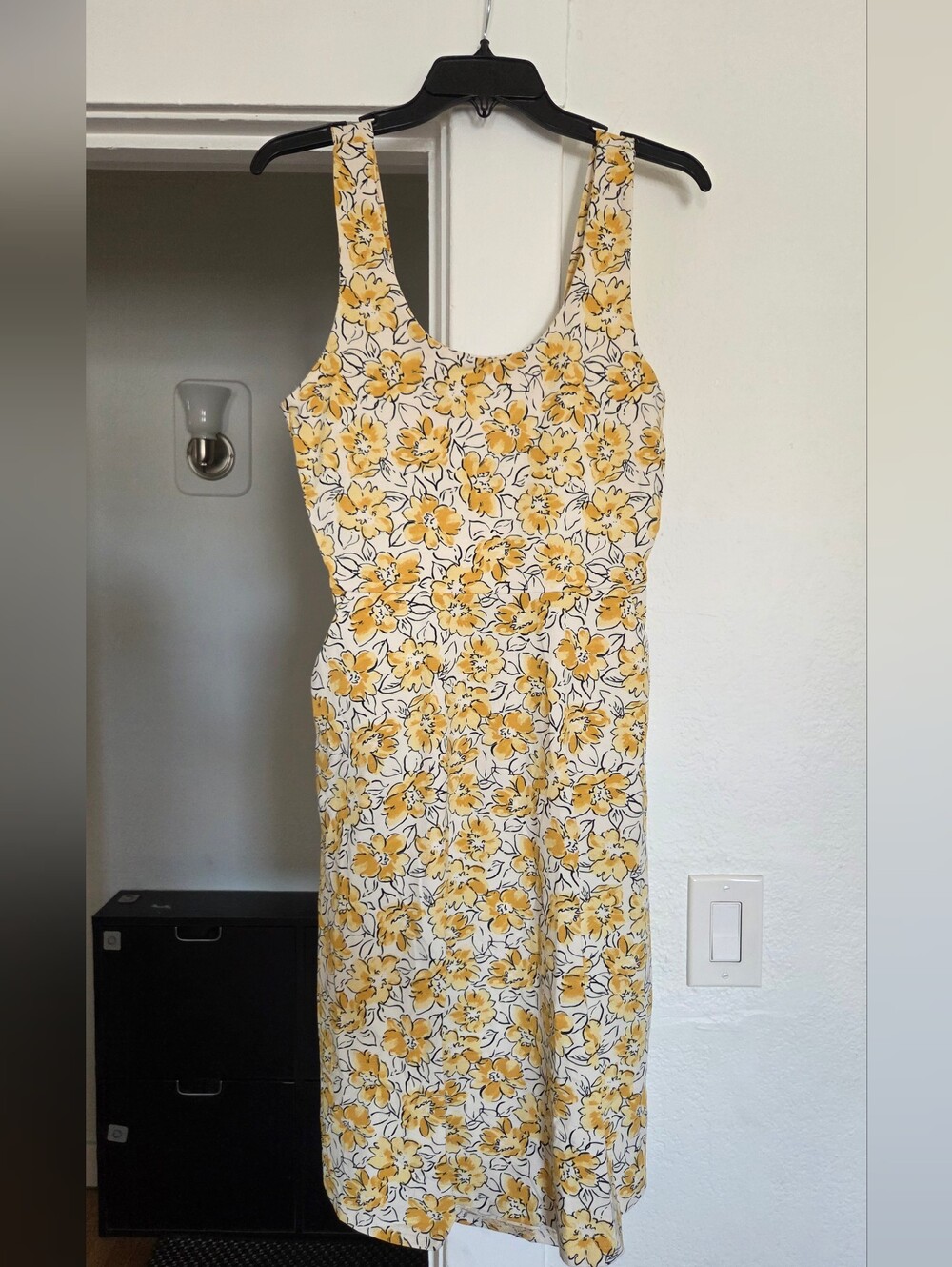 NWT Yellow Floral Tie-Back Midi Dress